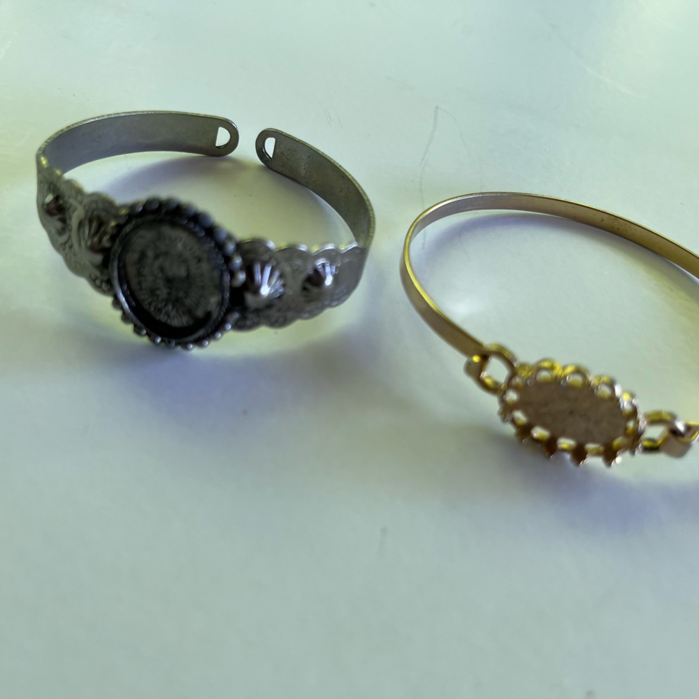Vintage Silver & Gold Bracelets Jewelry Supplies